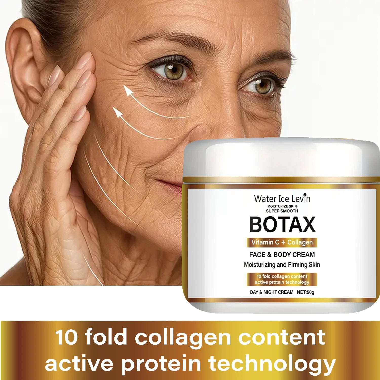 Niacinamide Collagen Cream, Firming Facial Moisturizing Cream, Day and Night Use, Containing Vitamin C, Moisturizing and Nourishing Sensitive Skin Qme