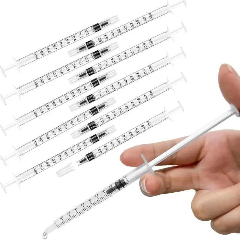 10-50Pcs 1ml Sterile Straight Mouth Plastic Syringe Individually Packed No Needle For Labs,Measuring Liquid,Feeding Pets Tools Qme