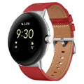 For Google Pixel Watch 3 41 45mm Strap Leather Replace Wristband Correa Bracelet For Google Pixel Watch 2 3 Band Belt Accessorie Qme Red-S For Pixel Watch 1