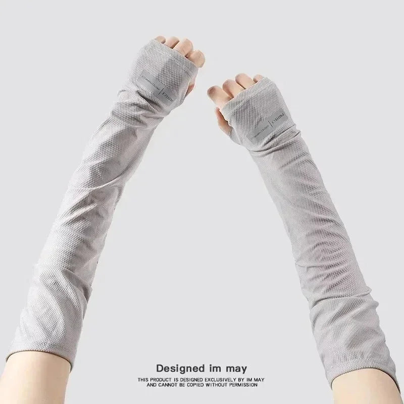 Summer Unisex Cycling Sleeve Cooling Arm Sleeves Anti-sunburn Sunscreen Sleeves Uv Sports Safety Fitness Long Sleeves For Arm Qme