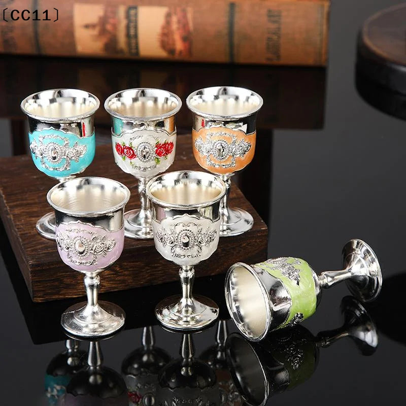 European White Wine Cup Vintage Glass Classic Metal Drinkware Goblet Qme