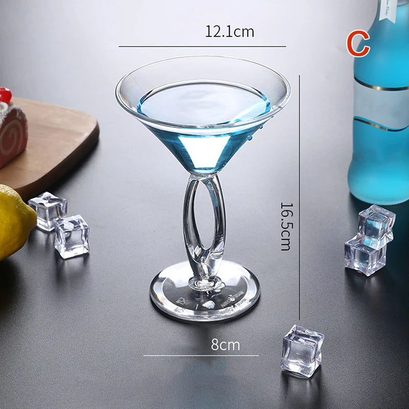 Acrylic Cocktail Cup Unbreakable Wine Glass Home Wedding Party Bar Qme C