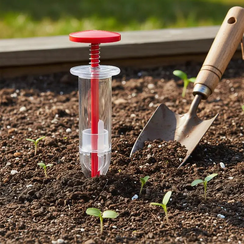 Handheld Seed Dispenser Mini Manual Seeder Tool Garden Planting Qme