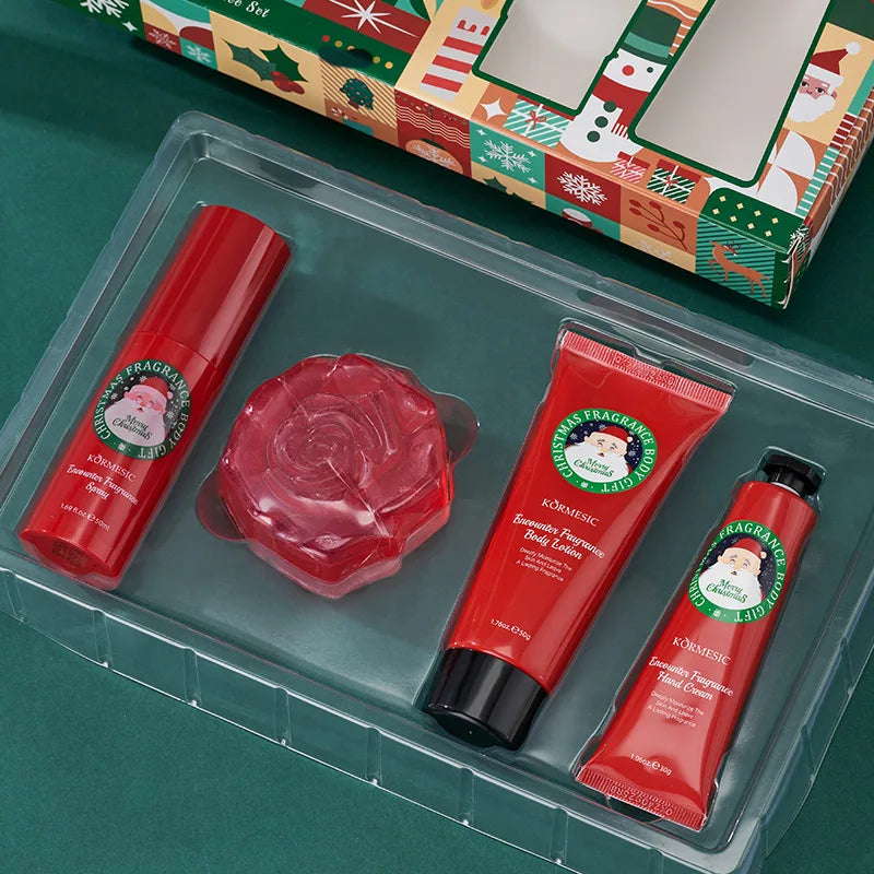 Luxurious Complete Christmas Box 4-in-1 Hand Body Care Including Qme