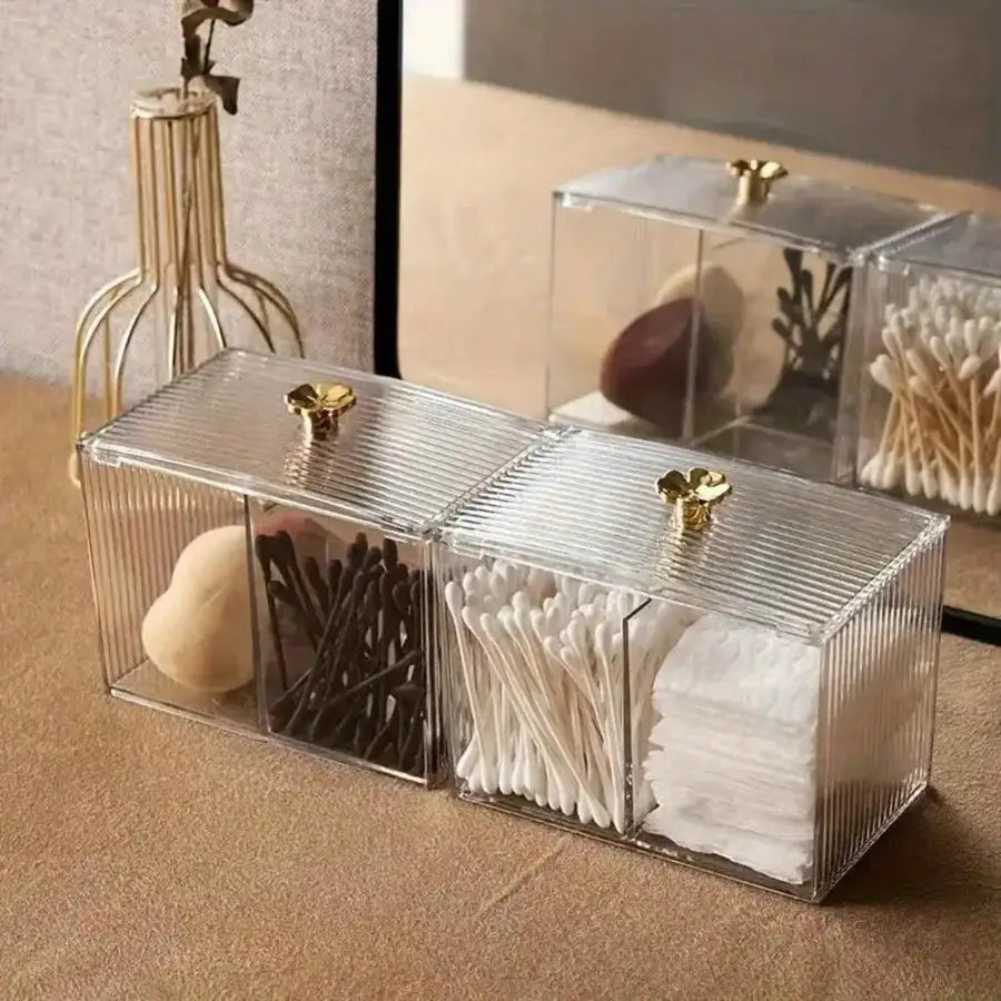 Transparent Makeup Cotton Pad Organizer Box Multi-purpose Storage Qme