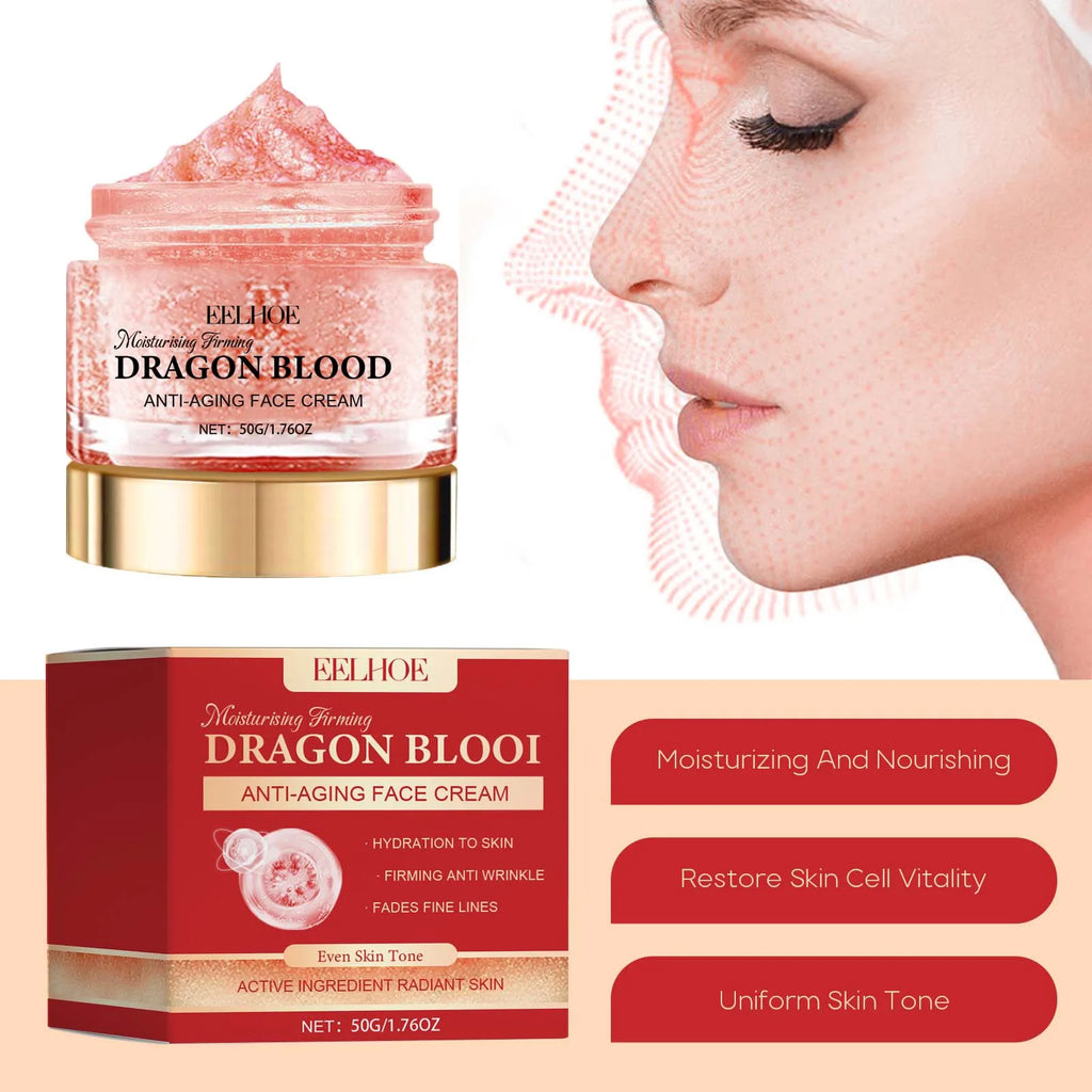 Dragon Blood Face Cream Fade Fine Lines Pore Shrinking Facial Rejuvenation Nourishing Brightening Firming Moisturizing Cream Qme