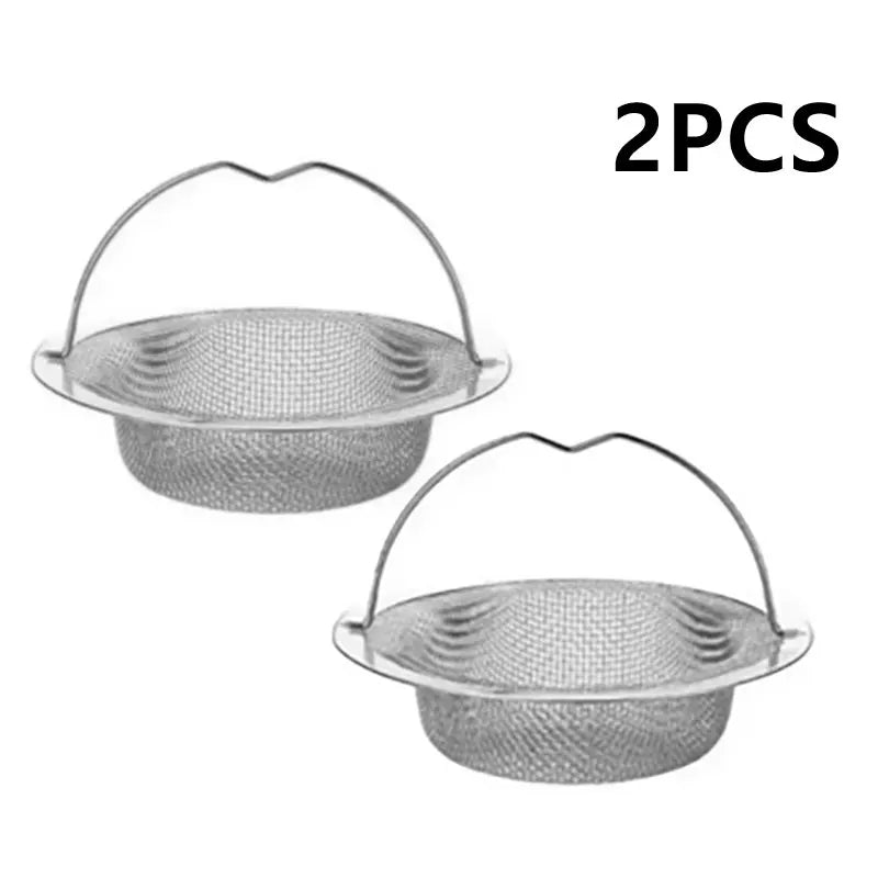 1/2Pcs Stainless Steel Kitchen Sink Filter Garbage Food Residue/Hair Catcher Keep Your Bathtub for Kitchen Bathroom Accessories Qme 2pcs