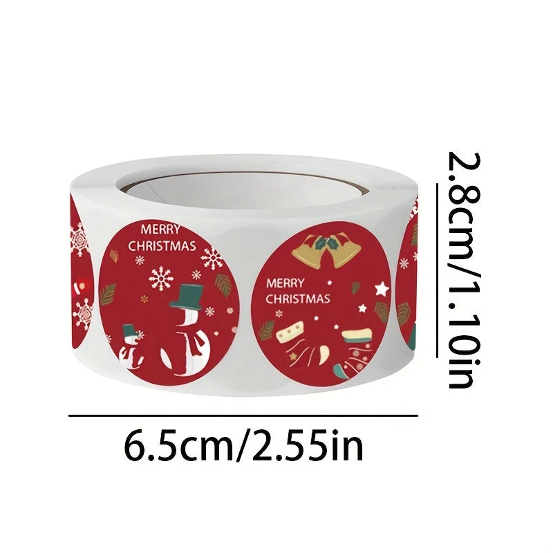 1 roll of Christmas gift circular decoration sealed gift packaging label sticker Qme