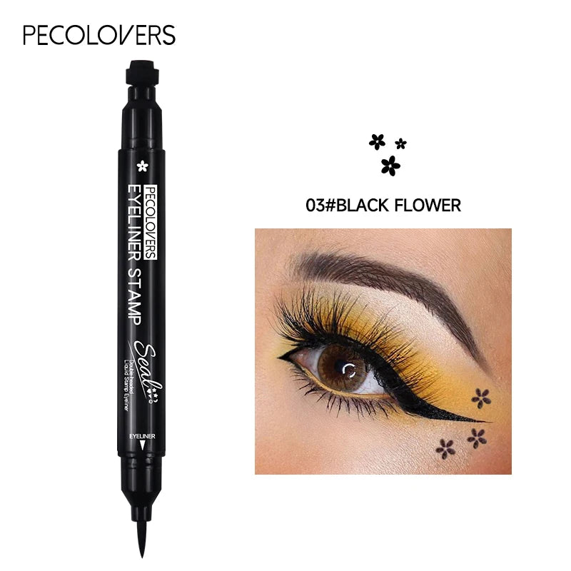 Double-head Liquid Eyeliner Pen Stamps Natural Finish Waterproof Qme 03