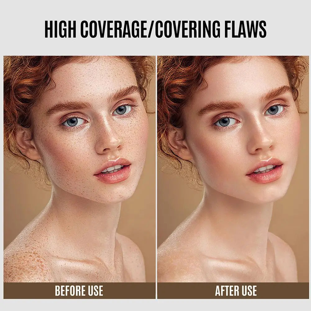 LOOKAVE Liquid Foundation Long Lasting Full Coverage Natural Matte Liquid Foundation Moisturizing Concealer CC Cream Base Makeup Qme