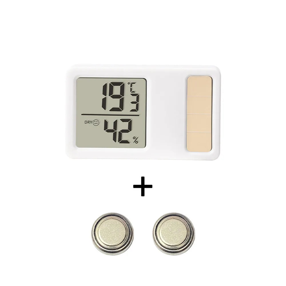 Solar Power Temperature Humidity Meter Mini Portable Digital Qme