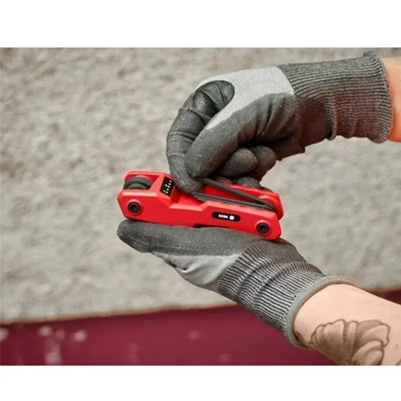 A02F-8-Key Metric Folding Hex Key Set 270° High-Contrast Power Tool Accessories 48-22-2182 Qme