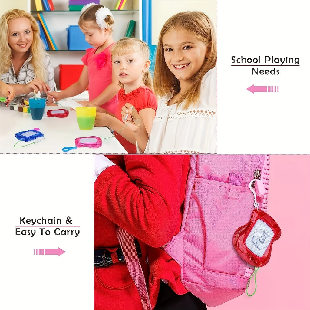 Mini Magnetic Drawing Boards With Keychain Erasable Doodle & Sketch Pads For Kids Ages 3-6, Birthday gifts Qme