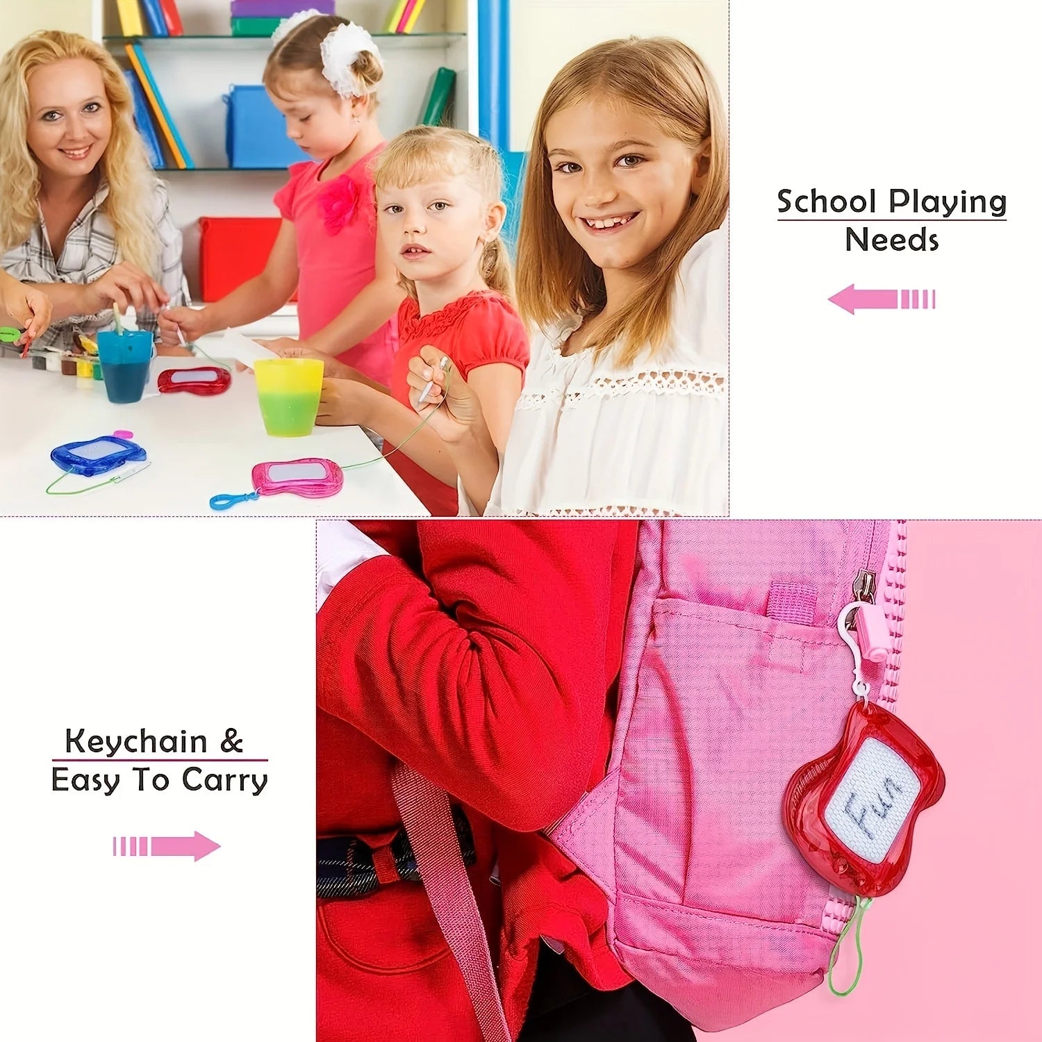 Mini Magnetic Drawing Boards With Keychain Erasable Doodle & Sketch Pads For Kids Ages 3-6, Birthday gifts Qme