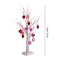 Valentines Lights 60cm Artificial Birches Centerpiece with Heart Ornaments USB Plug-In/Battery Operated Valentine Tree Lights Qme Red CN