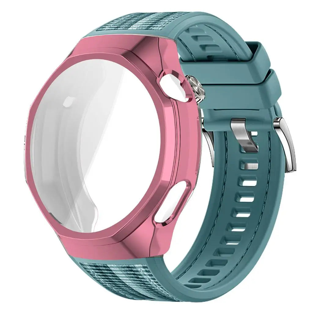 TPU Case+strap Huawei GT6 Soft Silicone+nylon Woven Bracelet Band
