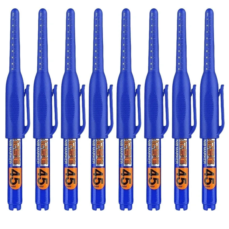 1- Waterproof Deep Hole Marker Pens Long Nib Head Carpenter Pen Black