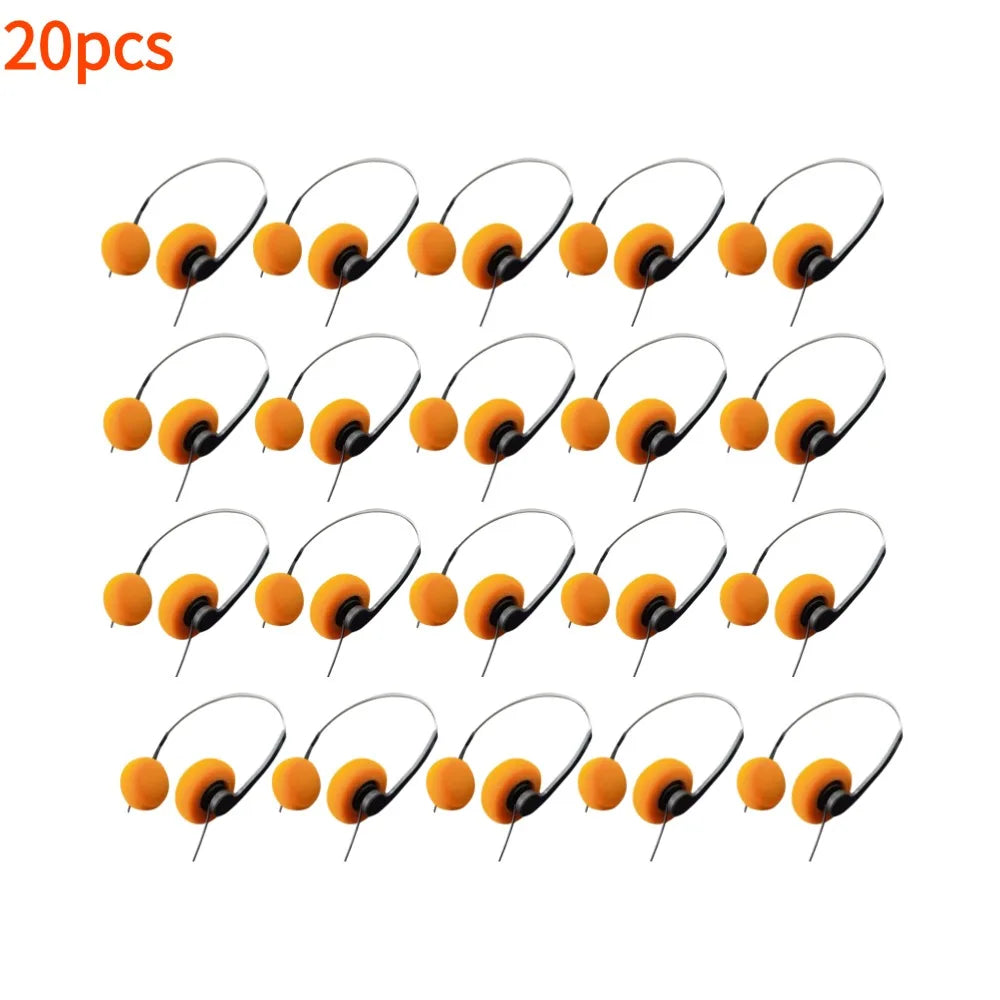 INS Japanese Retro Headphones Nostalgic Headsets HiFi MP3 Walkman Headphones Sports Photo Props Wired Earphone Personality Qme orange-20PCS