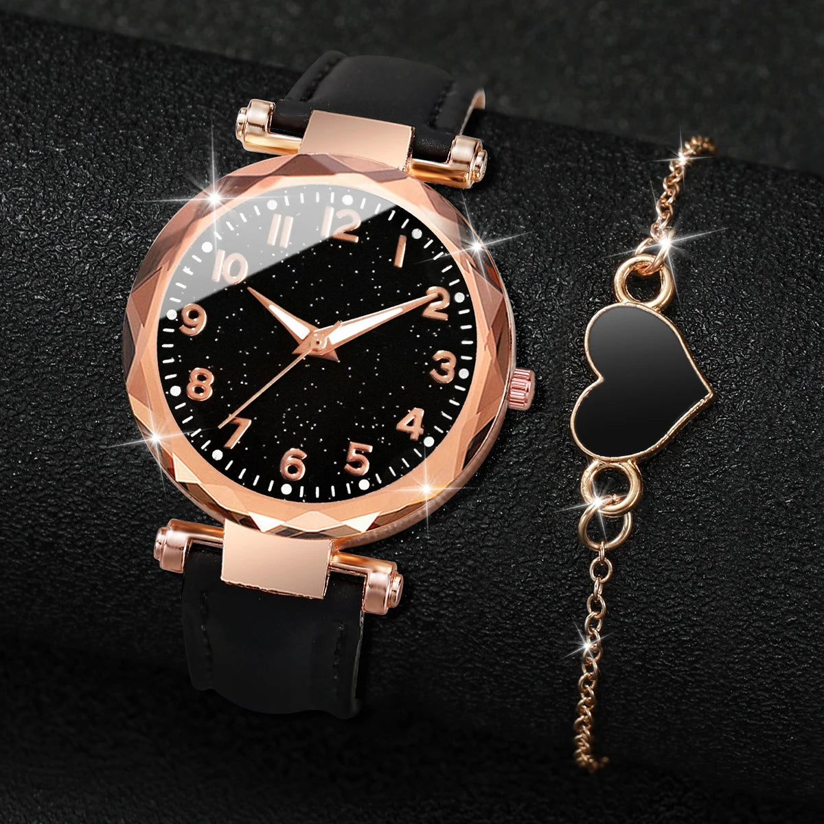 Leisure frosted digital belt women's watch starry night light girl's watch plastic case quartz watch Qme