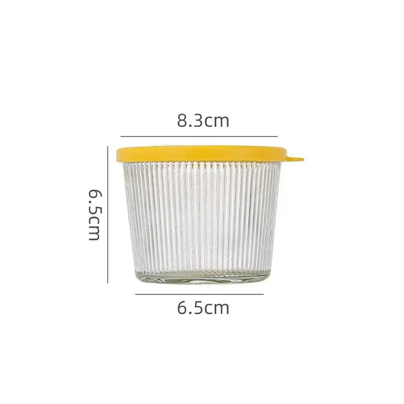 1/4PCS 200ML Glass Storage Jars Transparent Thicken Glass Storage Containers Multifunction Fresh-keeping Mini Clear Jars Kitchen Qme Yellow