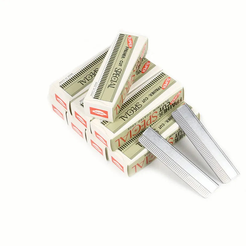 100pcs Professional Trimmer Blade Stainless Steel Scraping Eye Brow Knife Beauty Makeup Tools Eyebrow Blades Qme
