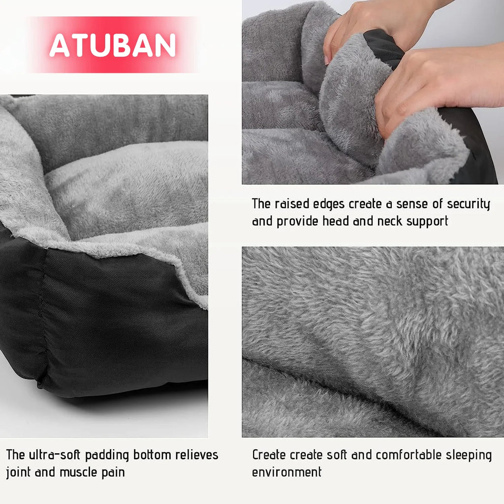 Soft Square Large Dog Sofa Elastic Dog House Cushion Winter Warm Medium Dog Bed Washable Cat Kennel House Accessories Qme