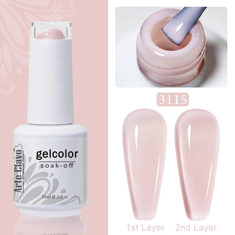 Arte Clavo Solid Gel Nail Polish Rainbow Summer Varnish Soak Off