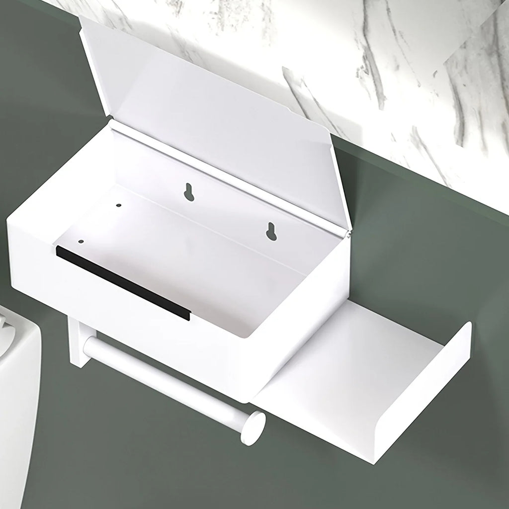Wall-Mounted Toilet Paper Holder with Smartphone Stand - Modern Bathroom Tissue Dispenser, Essential Bathroom Organizer Qme