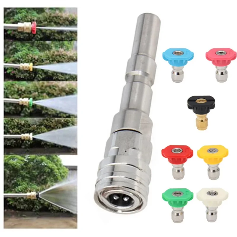 A02F-High Pressure Wash Washer Adaptor Kit For Nilfisk KEW ALTO WAP CALM- Includes 1/4" Quick Connect& Spray Nozzles Qme