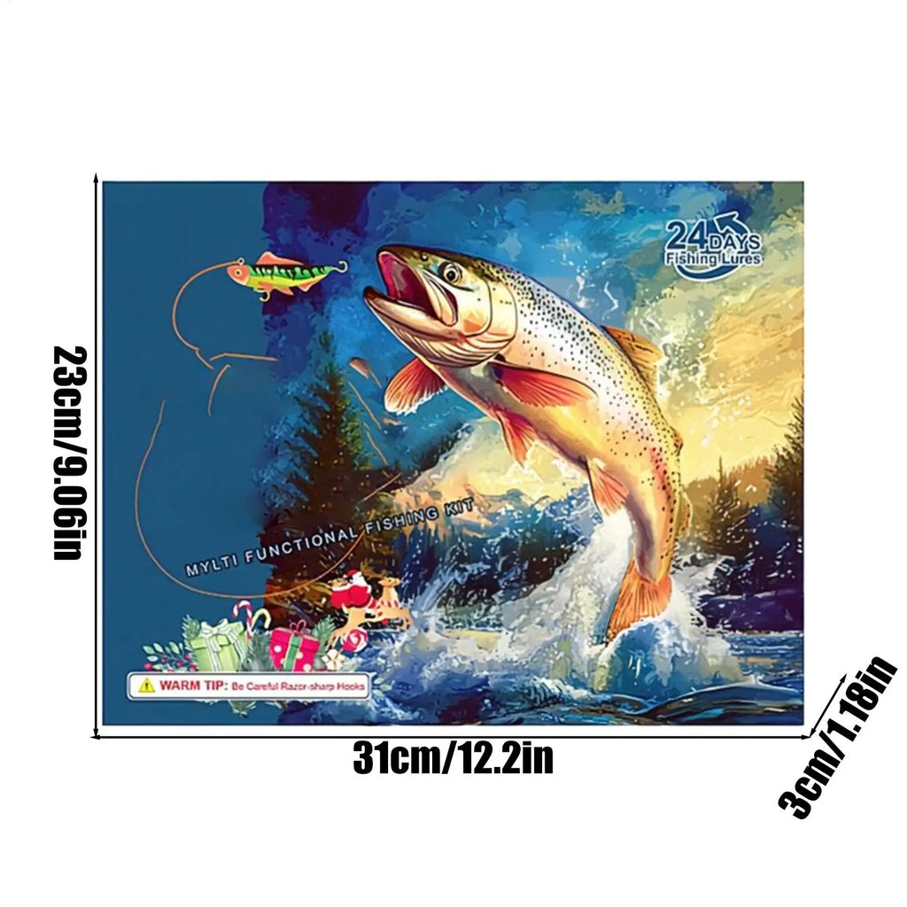 Fishing Christmas Calendar 24 Days Tackle Countdown Stocking Stuffers Qme