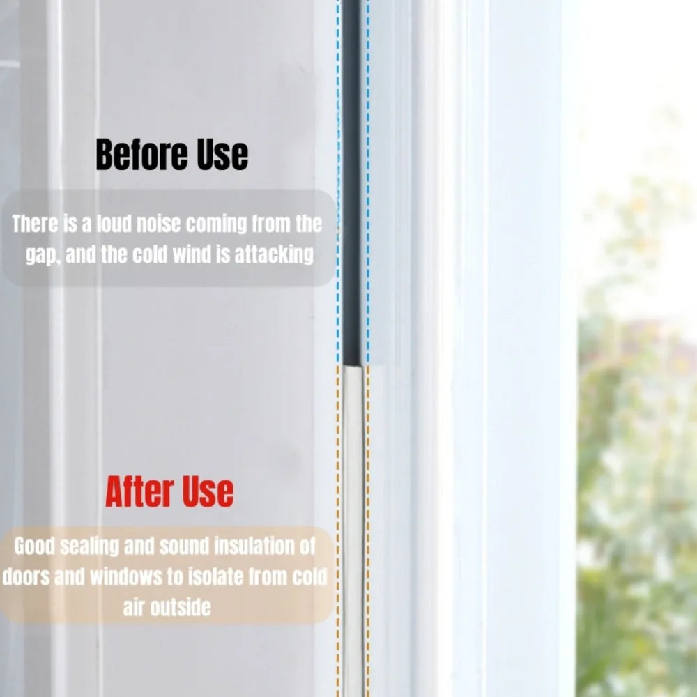 20-2m D-type Door Sealing Strip Acoustic Foam Windproo Warm Window Sealing Strip Door Bottom Gap Filling Sound Insulation Strip Qme