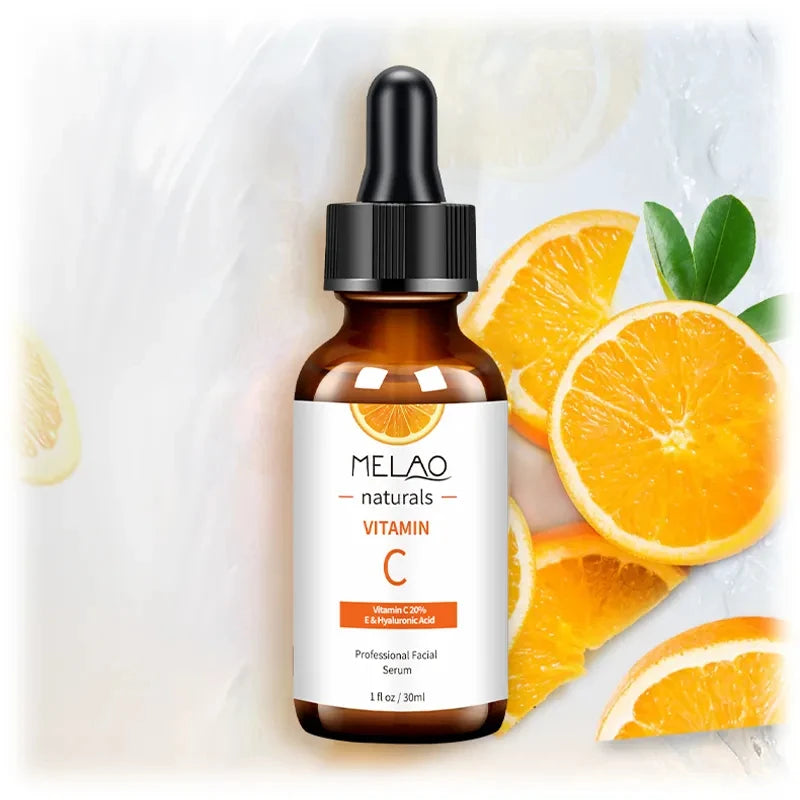 MELAO Vitamin C Serum with 20% Hyaluronic Acid & Vitamin E Anti Aging Anti Wrinkle Brightening Dark Spot Face Essence Qme