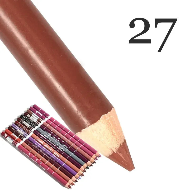 28Color Antifouling Lip Liner Professional Lipstick Pen Precise Waterproof Lip Outline Pencil Lip Makeup Lasting Eyeliner Creamy Qme 27