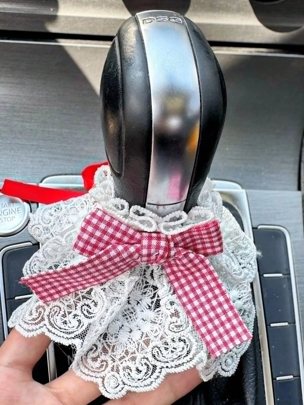 1 Cute Dress Car Shift Knob Cover Suitable Manual Automatic Qme