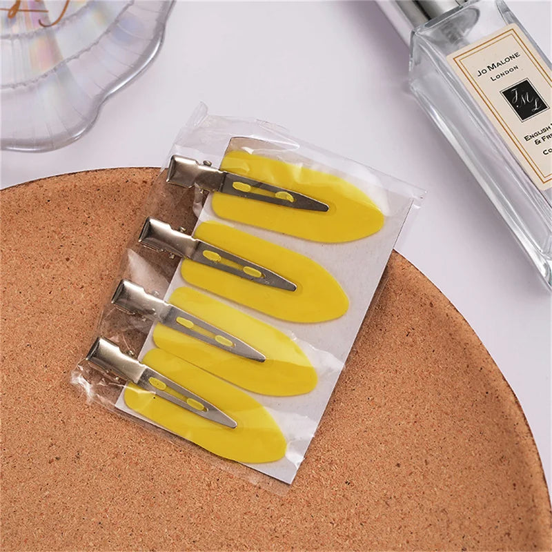 Traceless Hair Clip Cream Glue Side Girl Korean Simple Duckbill Fairy Qme 4pcs E