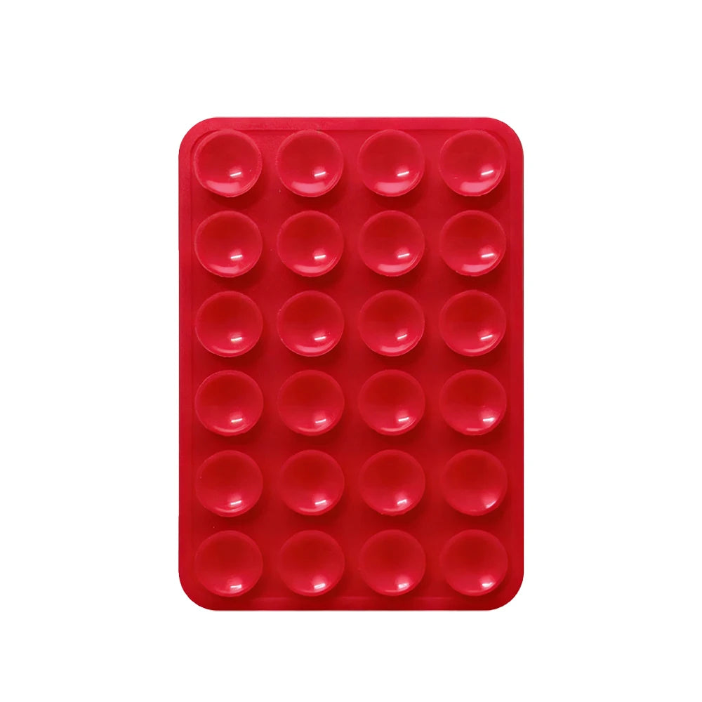 Double-Sided Suction Cup Phone Mount, Silicone Suction Phone Case Adhesive Sticky Phone Grip Hands-Free Phone Grip Phone Stand Qme Red