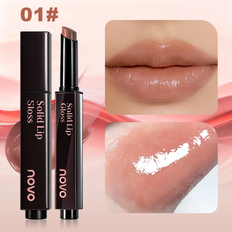 Moisturizing Mirror Lipstick, Water Glow Solid Lip Gloss, Long-Lasting Nourishing Formula With Castor And Sunflower Seed Oil Qme 01