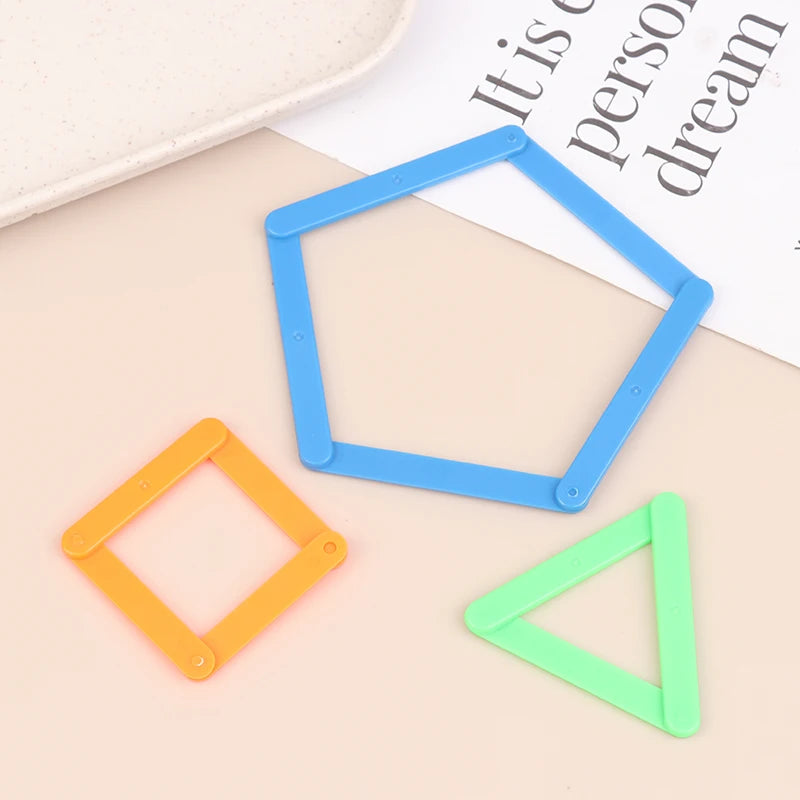 10 20 Montessori Math Learning Toy Colorful Interlocking Polygon Bars Qme