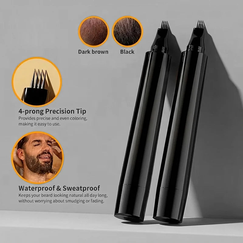 Instant Beard Filler Pen Brush Comb Disposable Waterproof Moustache Qme