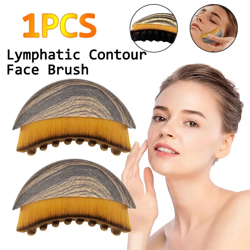 Lymphatic Contour Face Brush Ergonomically Designed Fit Sculpting Qme