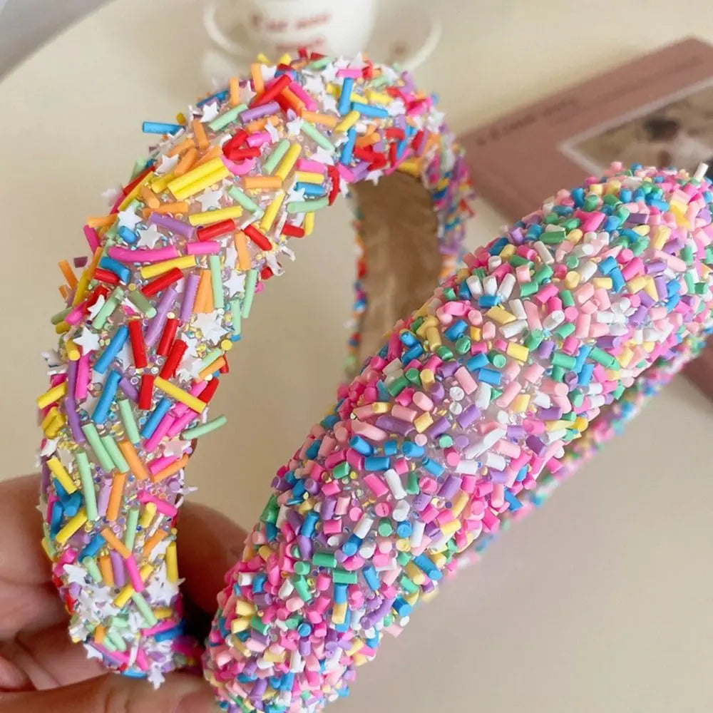 Cute Star Donut Headband Face Wash Korean Hair Hoop Candy Acrylic Qme
