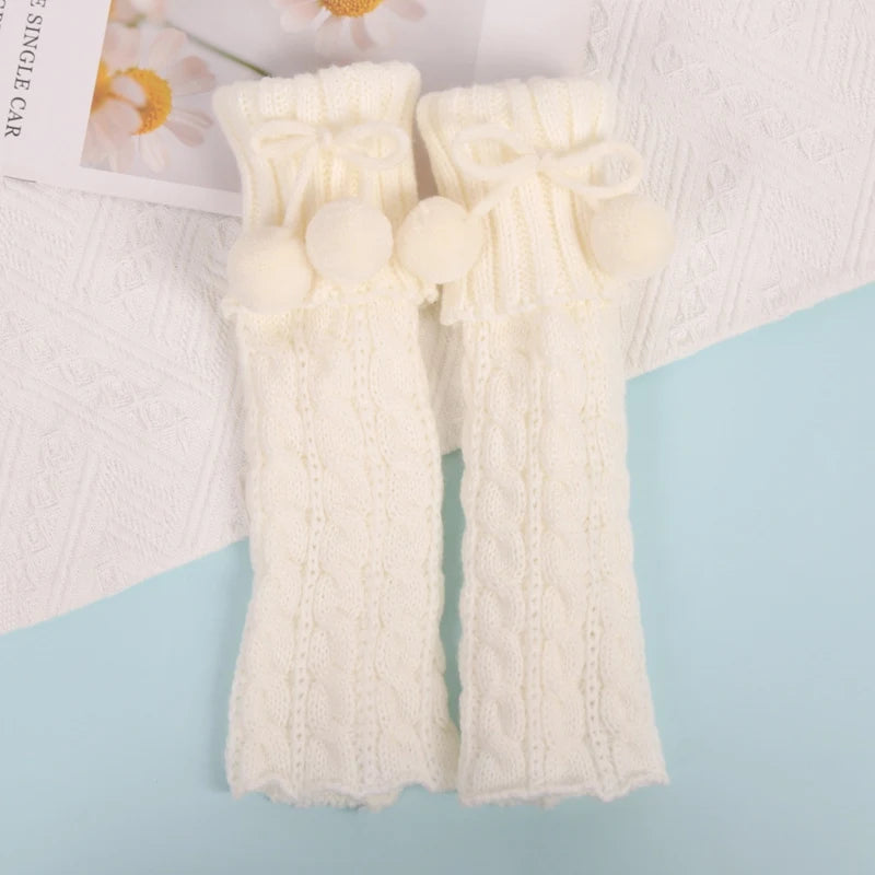 Soft Knitted Toddler Leg Covers Baby Cute Calf Leg Warmers for Kids Girls Fashion Children Pile Sock Winter Lolita Knee Socks Qme