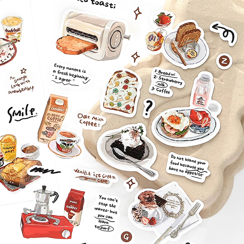 TIANZI Cute Japanese Life Items Stickers Travel Diary DIY Scrapbook Diary Album Magazine Material Stickers Korean Stationery Qme