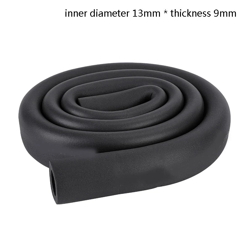1.8M Sponge Rubber Pipe Black Waterproof Pipeline Holder Thermal Insulation Tubular Protective Sleeve For Air Conditioning Qme ID13MMxthickness9MM
