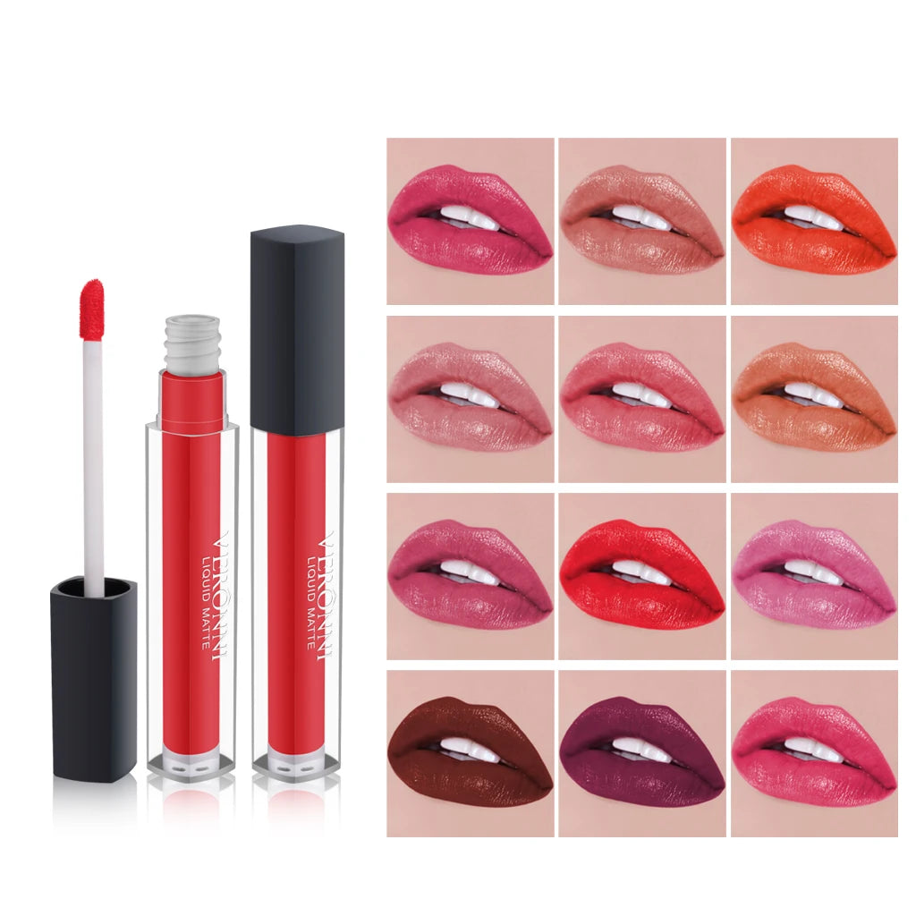 14 Square Tube Lip Gloss Waterproof Non Stick Cup 24-hour Qme