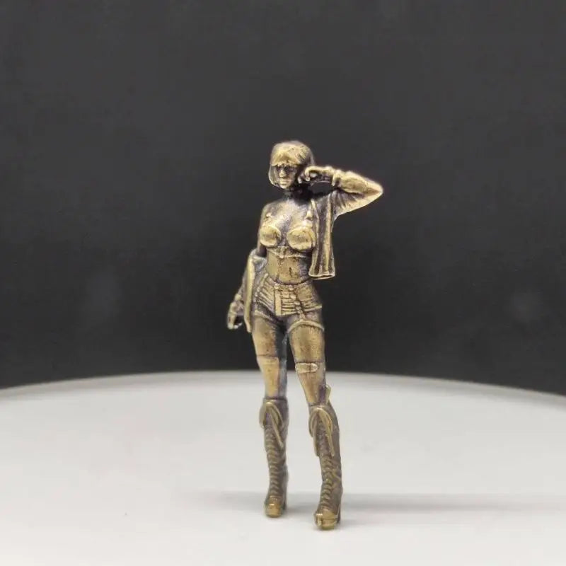 Brass Paintable Modern High-heeled Beauty Model Doll Miniature Figure Model Ornaments Car Model Qme