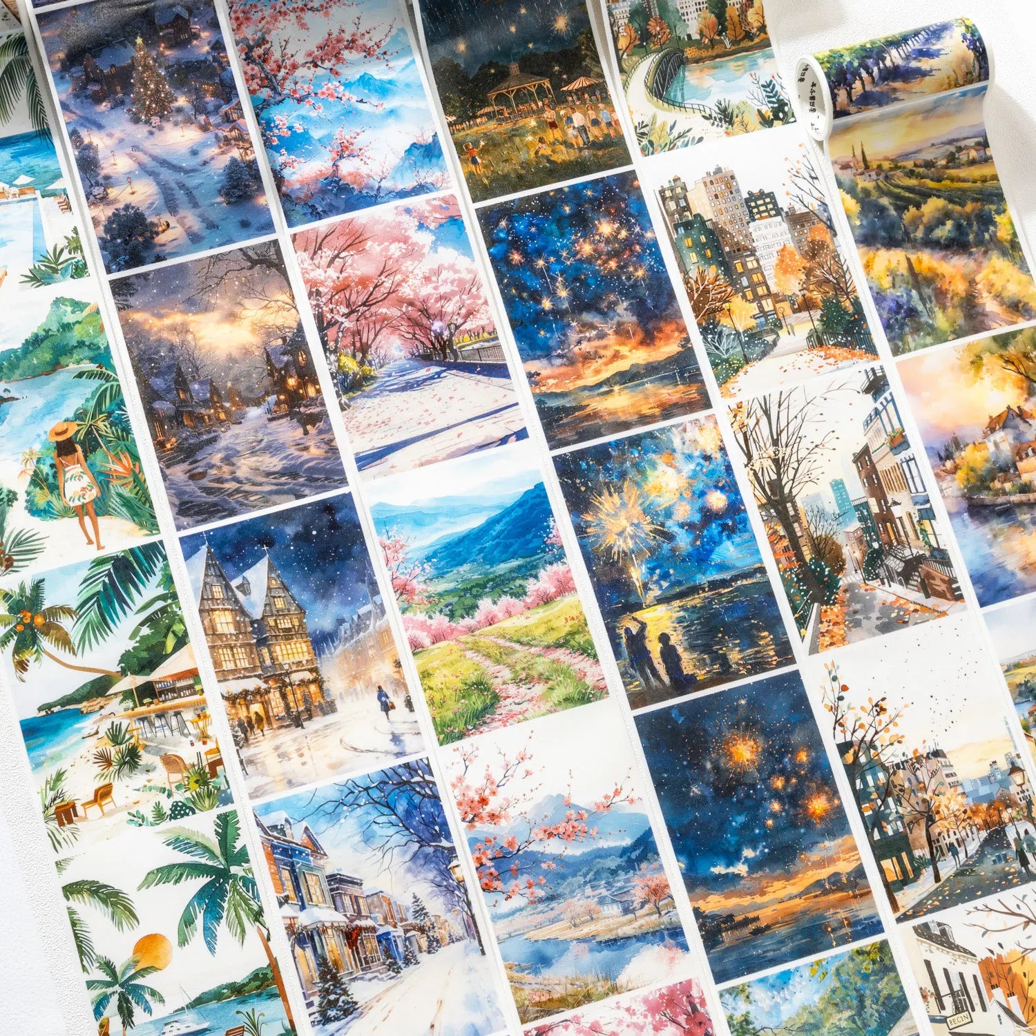 2M/Roll Landscape PET Tape Scrapbooking Junk Journal Creative Aesthetic Stationery Planner Deco Diary Stickers School Supplies Qme