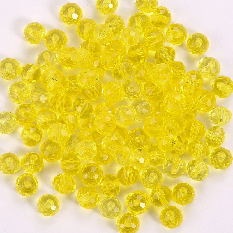 3 4 Rondelle Faceted Loose Spacer Glass Beads Crystal Round Jewelry