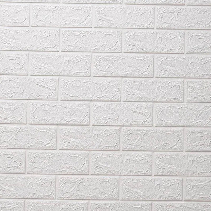 10Pcs 3D Foam Wall Stickers Retro Wallpaper Ceiling Self Adhesive Wallpaper Background Wall Home Decoration Qme white 10Pcs 77cmX70cm