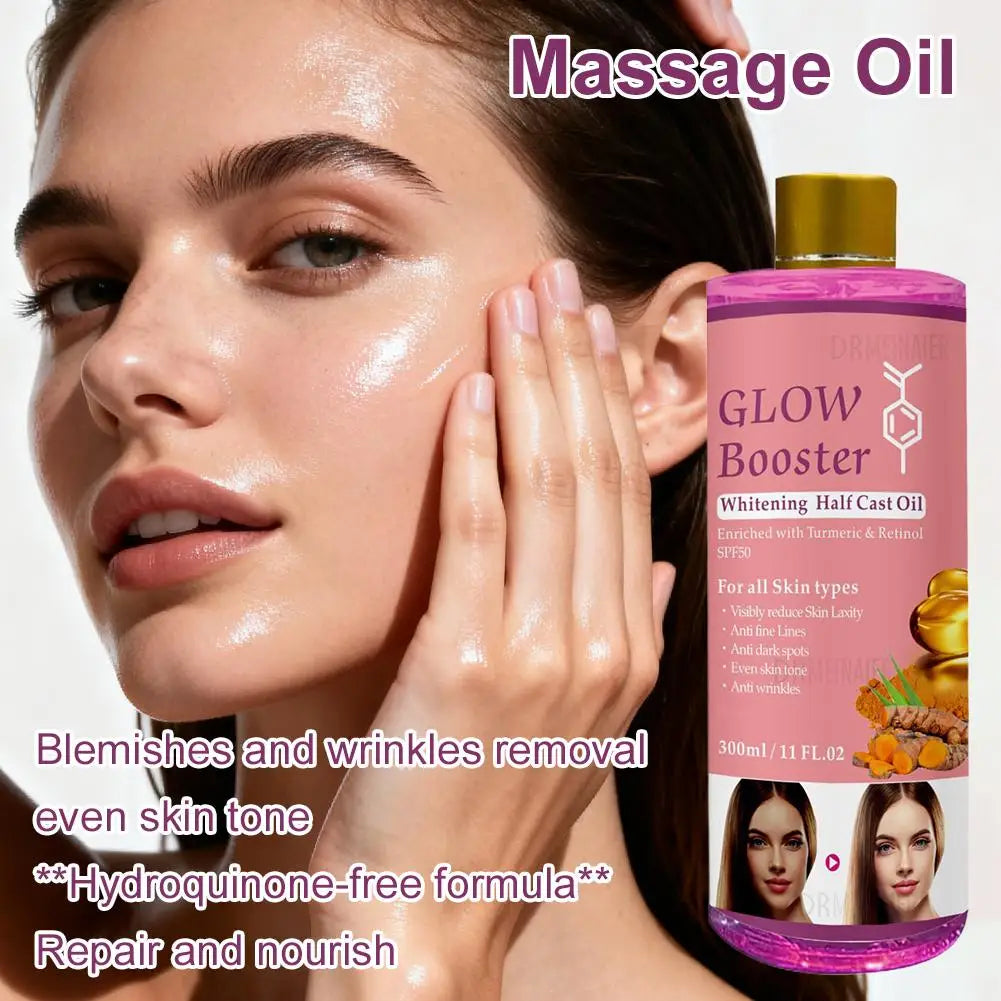 Kojic Acid Facial Body Massage Oil Whitening Serum Glow Booster Cast Qme